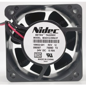 Nidec M34313-55RA1F 24V 0.16A 2wires cooling fan