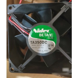 NIDEC M34789-16 TA350DC 12V 1.0A 2wires Cooling Fan 