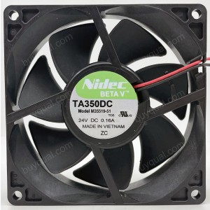 Nidec M35519-51 TA350DC 24V 0.16A 2wires cooling fan