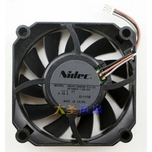 NIDEC M60R12MMAB-53J32 12V 0.08A 3wires Cooling Fan