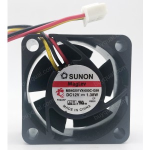 SUNON MB40201VX-000U-G99 12V 1.38W 3wires Cooling Fan