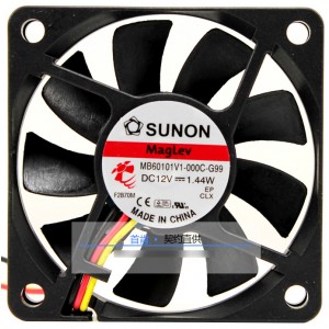 SUNON MB60101V1-000C-G99 12V 1.44W 3wires Cooling Fan