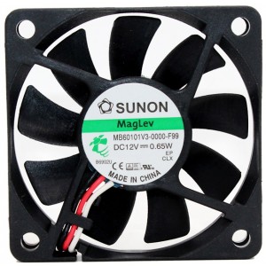 SUNON MB60101V3-0000-F99 12V 0.65W 3wires Cooling Fan