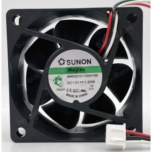 SUNON MB60251V1-D000-F99 12V 1.5W 3wires Cooling Fan