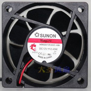 SUNON MB60251VX-000C-A99 12V 2.40W 2wires Cooling Fan