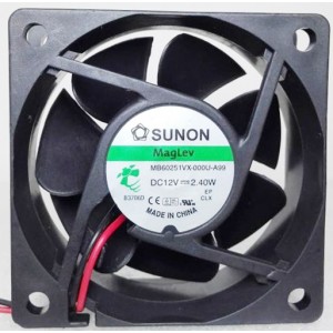 Sunon MB60251VX-000U-A99 12V 2.40W 2wires Cooling Fan 