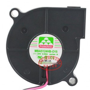 MAGIC MBA5124HB-015 MBA5124HB-O15 24V 0.09A 2.16W 2wires Cooling Fan
