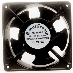 MULTICOMP MC19680 115V 0.21/0.18A 2wires Cooling Fan