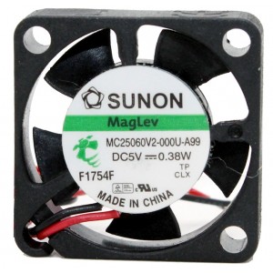 SUNON MC25060V2-000U-A99 5V 0.38W 2wires Cooling Fan