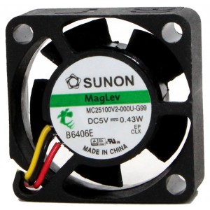 Sunon MC25100V2-000U-G99 5V 0.43W 3wires Cooling Fan 