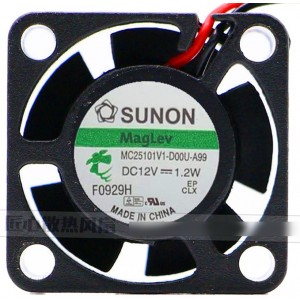 SUNON MC25101V1-D00U-A99 12V 1.2W 2wires Cooling Fan