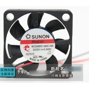 SUNON MC30060V1-000C-A99 5V 0.56W 2wires cooling fan