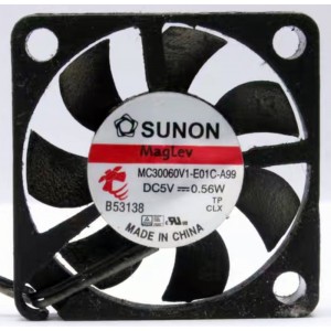 SUNON MC30060V1-E01C-A99 5V  0.56W 2wires Cooling Fan