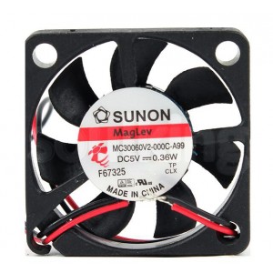 SUNON MC30060V2-000C-A99 5V 0.36W 2wires Cooling Fan