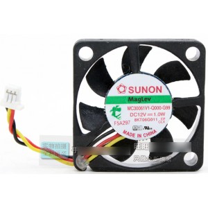 SUNON MC30061V1-Q000-G99 12V 1.0W 3wires Cooling Fan 