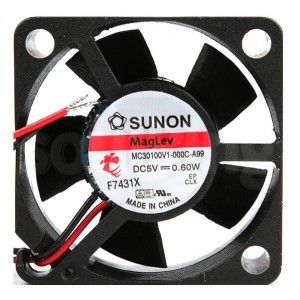 SUNON MC30100V1-000C-A99 5V 0.60W 2wires cooling fan