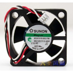 SUNON MC30101V2-000U-F99 12V 0.48W 3wires Cooling Fan