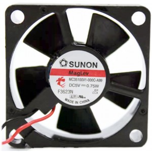 Sunon MC35100V1-000C-A99 5V 0.75W 2wires Cooling Fan 