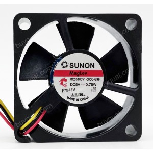 SUNON MC35100V1-000C-G99 5V 0.75W 3wires Cooling Fan