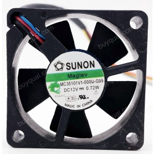 SUNON MC35101V1-000U-G99 12V 0.72W 3wires Cooling Fan