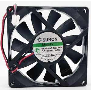 Sunon ME80151V3-000U-A99 12V 1.08W 2wires Cooling Fan