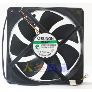 SUNON MEC0251V2-0000-G99 12V 3.40W 3wires Cooling Fan 