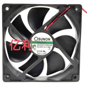 Sunon MEC0252V3-0000-A99 24V 1.9W 2wires Cooling Fan 