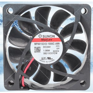 SUNON MF06152V2-1000C-A99 24V 1.06W 2wires Cooling Fan 