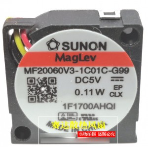 SUNON MF20060V3-1C01C-G99 5V 0.11W 3wires Cooling Fan