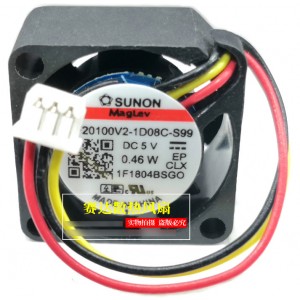 SUNON MF20100V2-1D08C-S99 5V 0.46W 3wires Cooling Fan