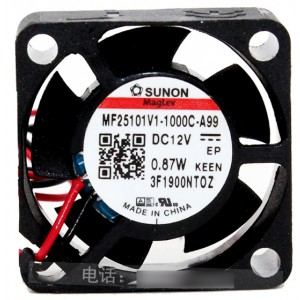 Sunon MF25101V1-1000C-A99 12V 0.87W 2wires Cooling Fan 