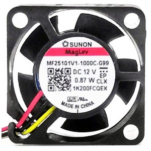 SUNON MF25101V1-1000C-G99 12V 0.87W 3wires Cooling Fan