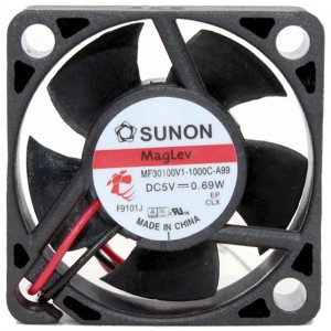 SUNON MF30100V1-1000C-A99 5V 0.69W 2wires Cooling Fan