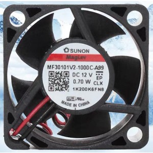 SUNON MF30101V2-1000C-A99 12V 0.70W 2wires Cooling Fan 