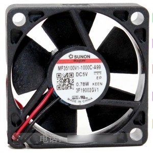 Sunon MF35100V1-1000C-A99 5V 0.78W 2wires Cooling Fan 