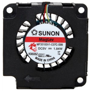 SUNON MF35100V1-C07C-S99 5V 1.54W 4wires Cooling Fan 