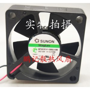 SUNON MF35101V1-1000U-A99 12V 0.72W 2wires Cooling Fan 
