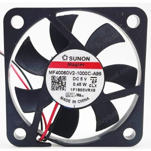 SUNON MF40060V2-1000C-A99 5V 0.45W 2wires Cooling Fan