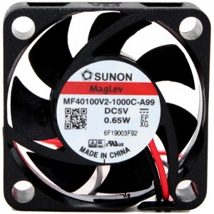 Sunon MF40100V2-1000C-A99 5V 0.65W 2wires Cooling Fan 