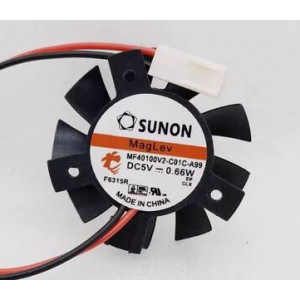 SUNON MF40100V2-C01C-A99 5V 0.66W 2wires Cooling Fan