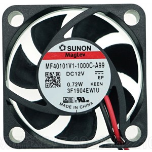 Sunon MF40101V1-1000C-A99 12V 0.72W 2wires Cooling Fan 