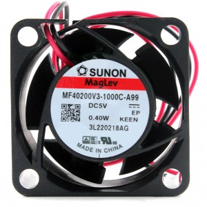 SUNON MF40200V3-1000C-A99 5V 0.40W 2wires Cooling Fan 