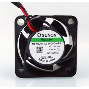 SUNON MF40201V2-10000-A99 12V 0.64W 2wires Cooling Fan