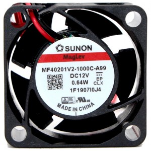 Sunon MF40201V2-1000C-A99 12V 0.64W 2wires Cooling Fan 
