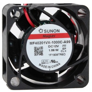 Sunon MF40201VX-1000C-A99 12V 1.06W 2wires Cooling Fan 