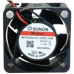 SUNON MF40202VX-1000C-A99 24V 1.11W 2wires Cooling Fan
