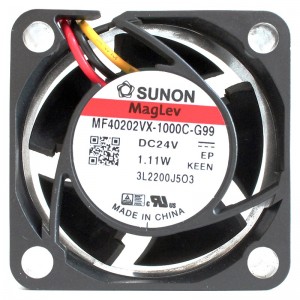SUNON MF40202VX-1000C-G99 24V 1.11W 3wires Cooling Fan