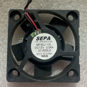 SEPA MF40J-12L 12V 0.04A 2wires Cooling Fan