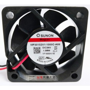 SUNON MF50152V1-1000C-A99 24V 1.08W 2wires Cooling Fan