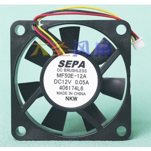 SEPA MF50E-12A 12V 0.05A 3wires Cooling Fan 